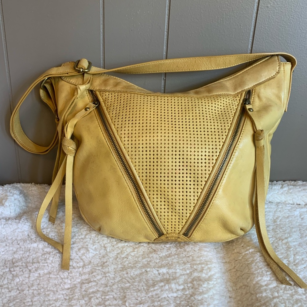Lucky Brand Buttery Yellow Leather Shoulder Bag